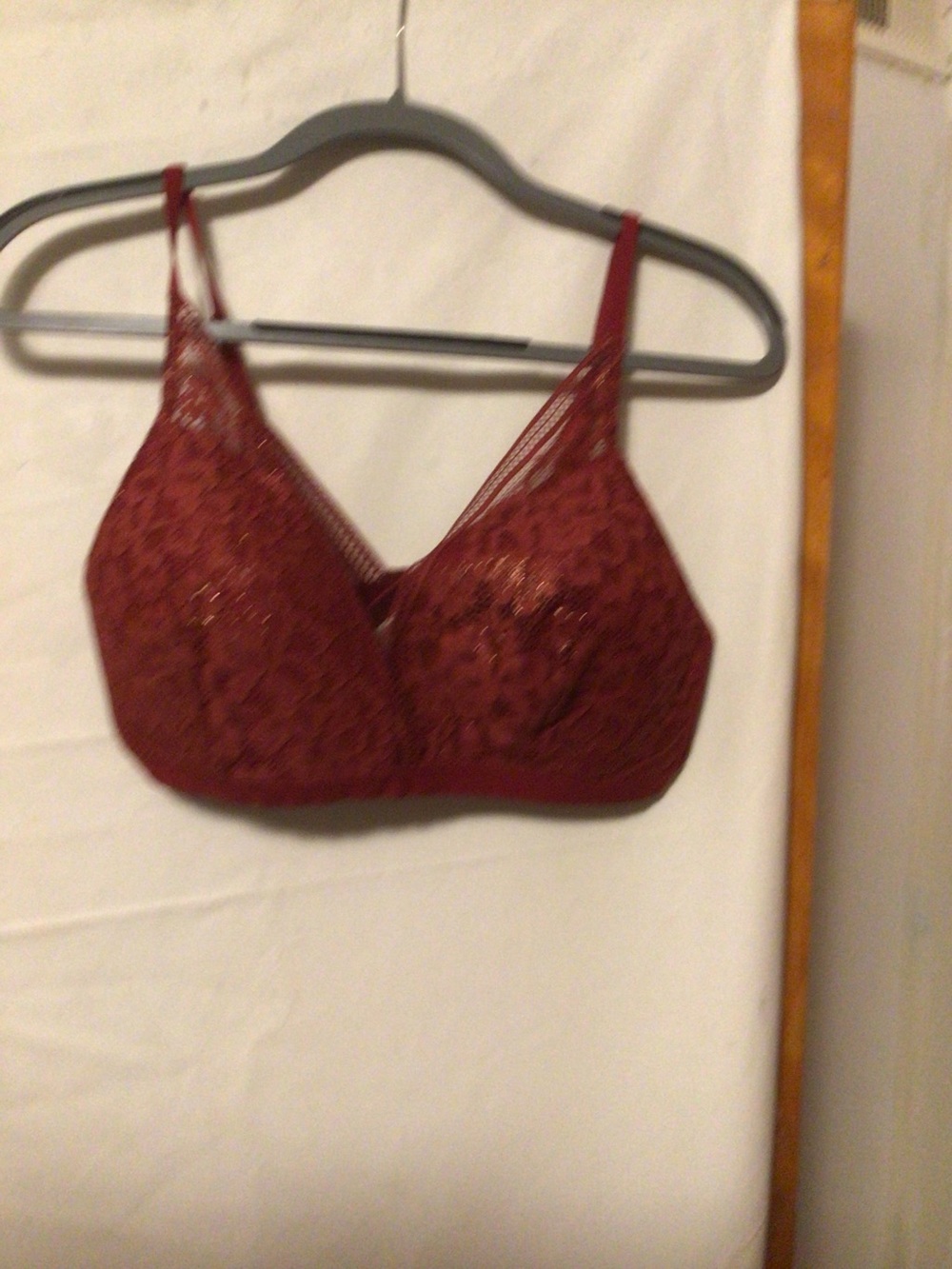 Knox Lace deep V-Bralette padded cup with metallic thread SZ XXL NWT